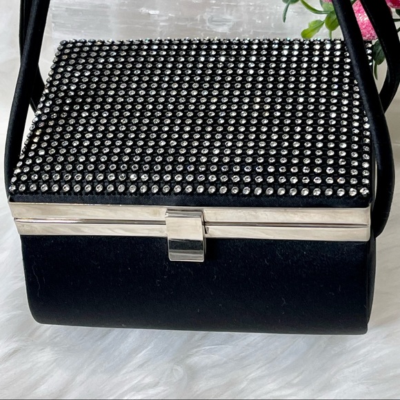 🌟🌟SOLD🌟💐LA REGALE EVENING BAG vintage UNIQUE CRYSTAL topped SQUARE shaped - Picture 4 of 14